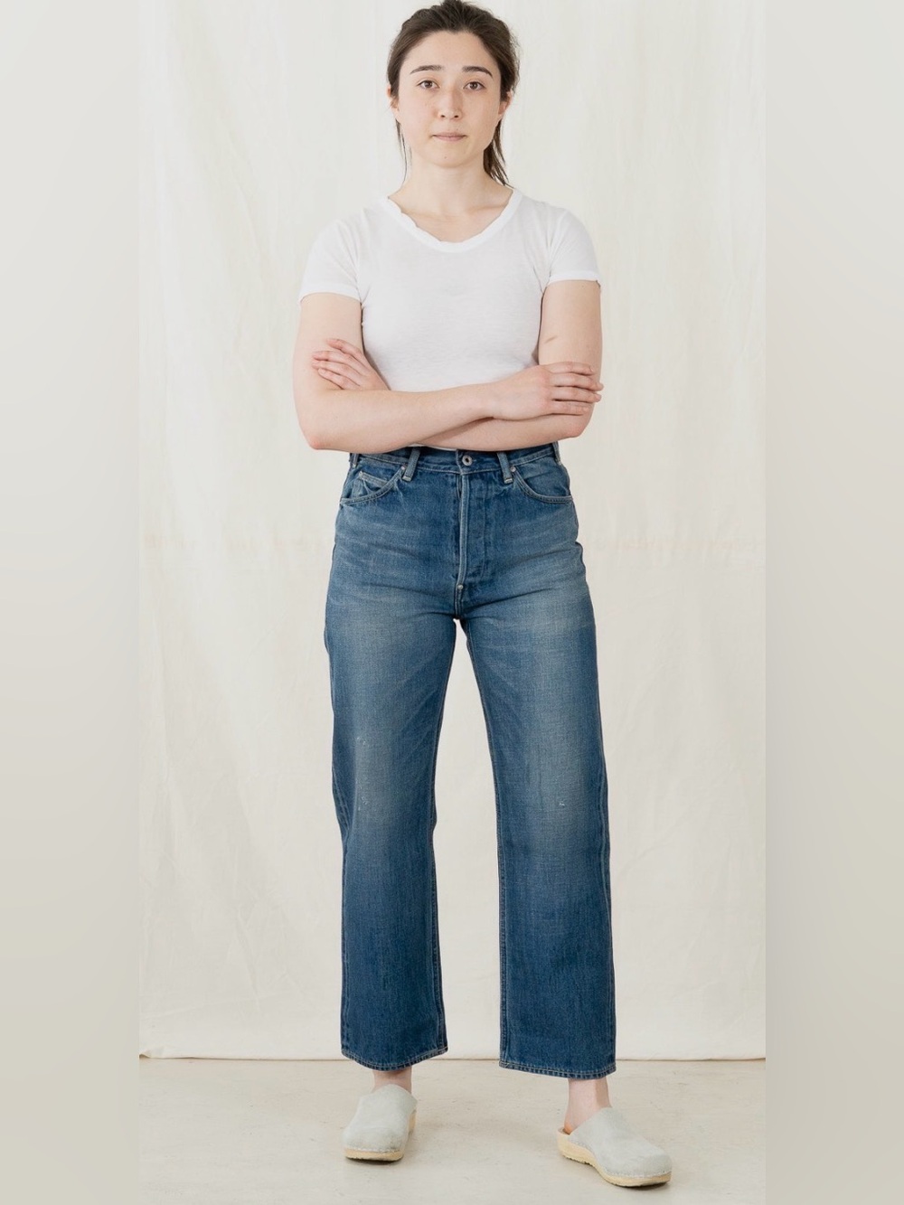 CHIMALA High-Rise Straight Leg Cotton Blue Jeans -  size 27